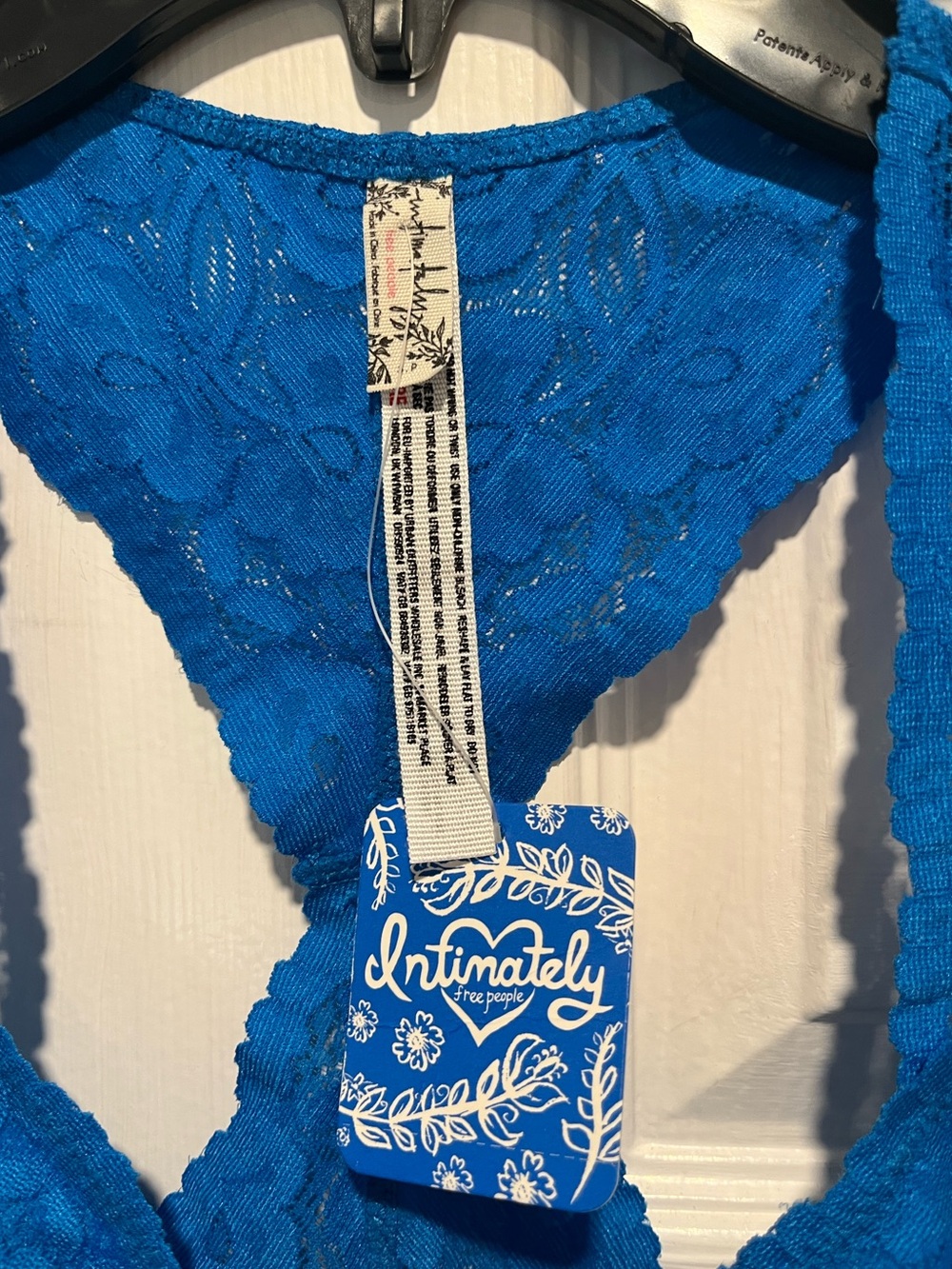 Free People Electric Blue Lace Racerback Bralette Small - Picture 3 of 3